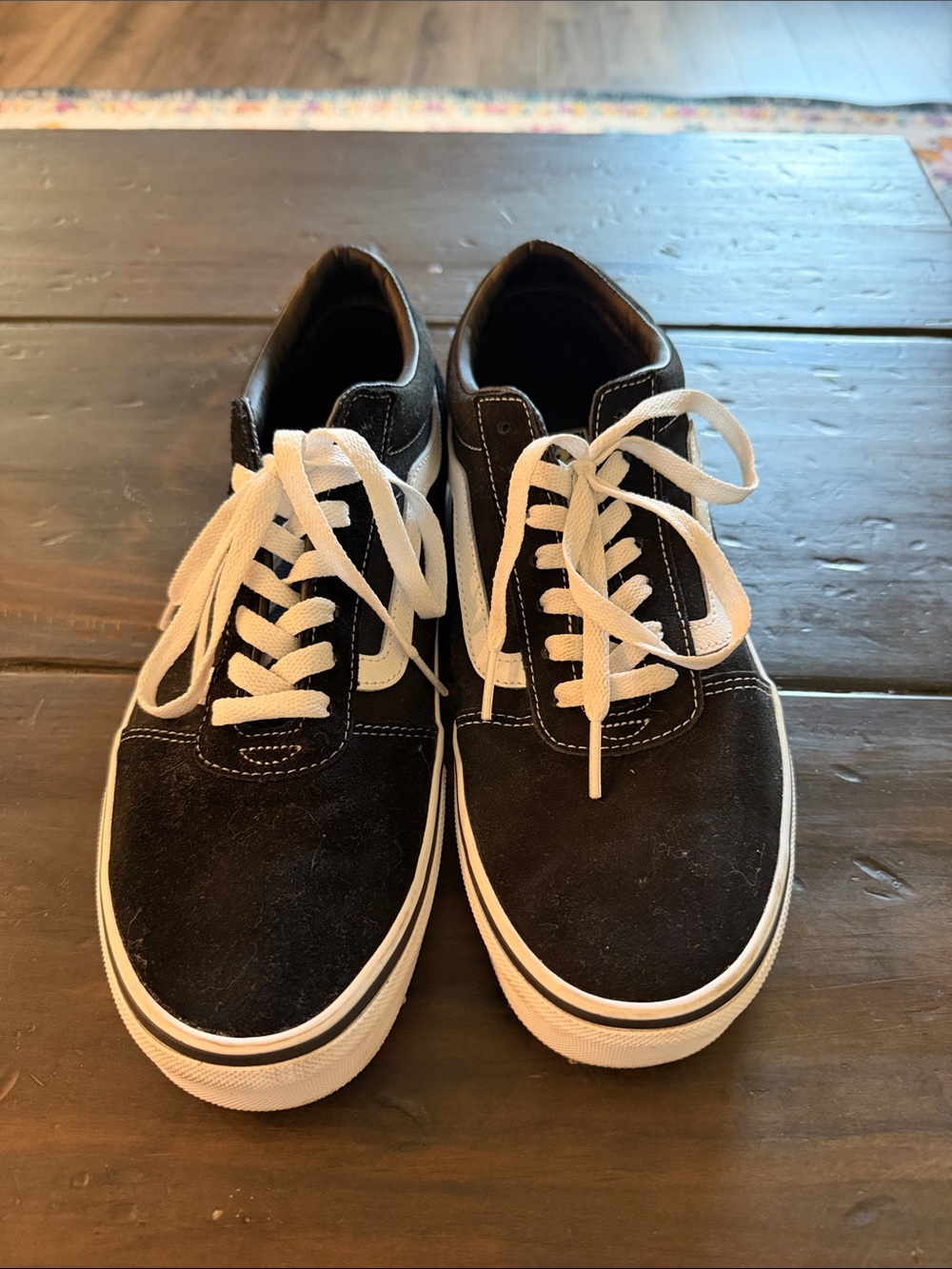 Vans Black Skate Sneakers with White Stripe and Laces